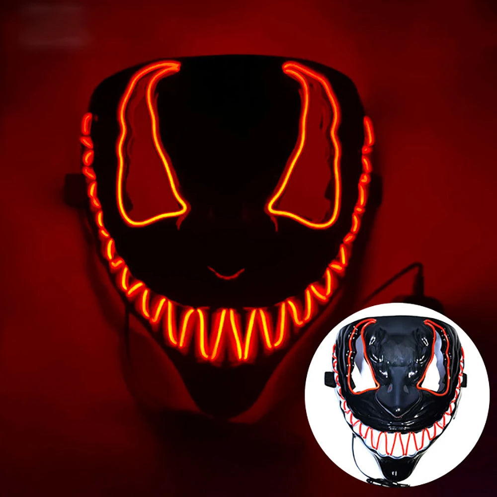 Neon LED Venom Mask