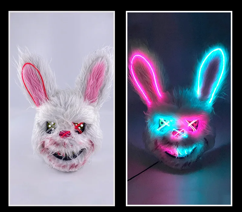 Neon LED Bunny and Bear Mask