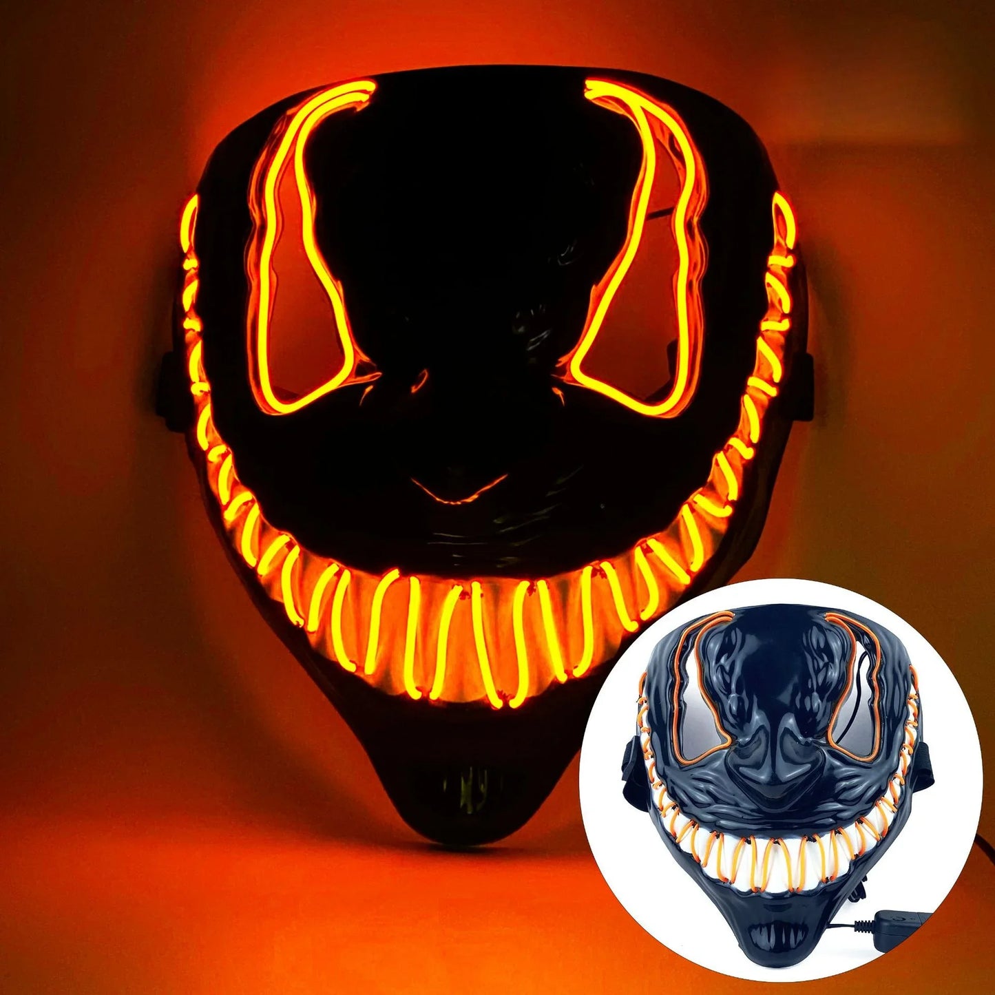 Neon LED Venom Mask