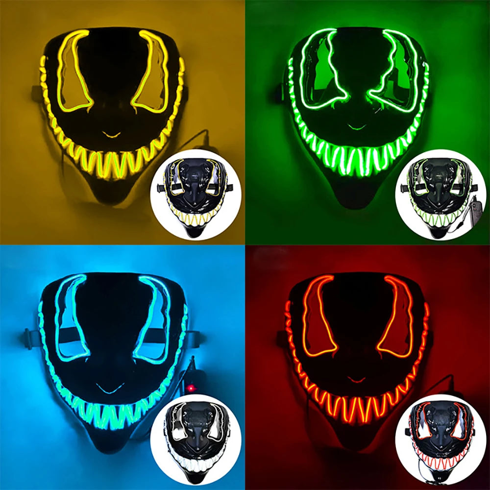 Neon LED Venom Mask