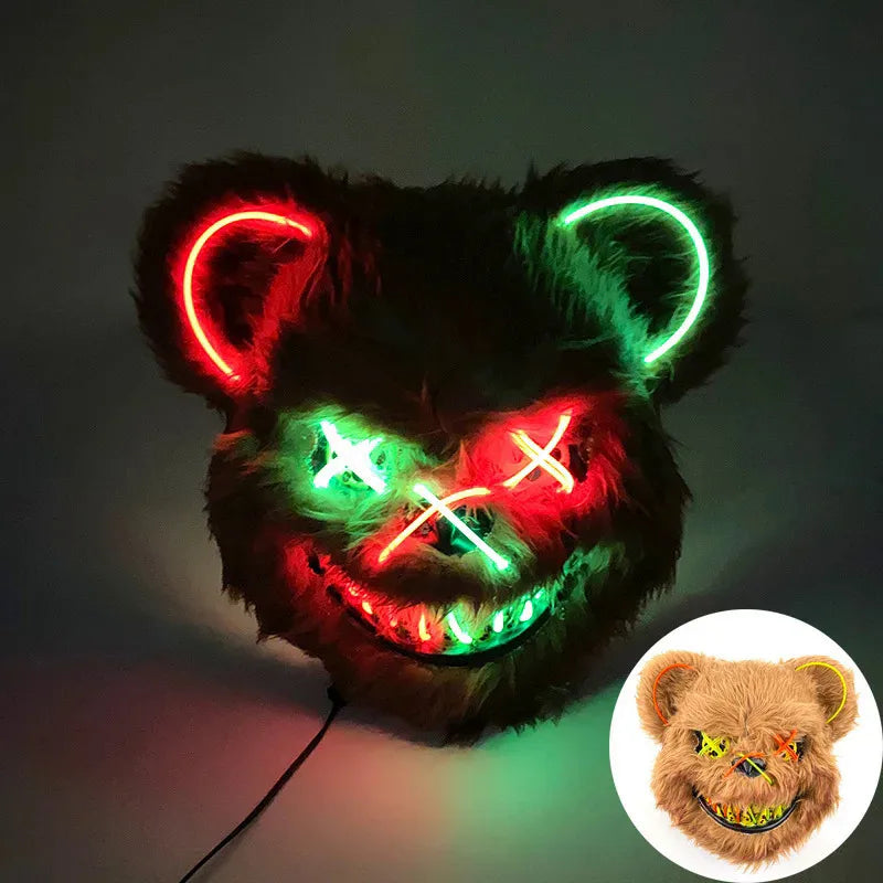 Neon LED Bunny and Bear Mask