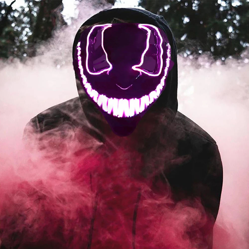 Neon LED Venom Mask