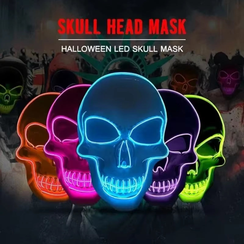 Neon LED Skull Mask