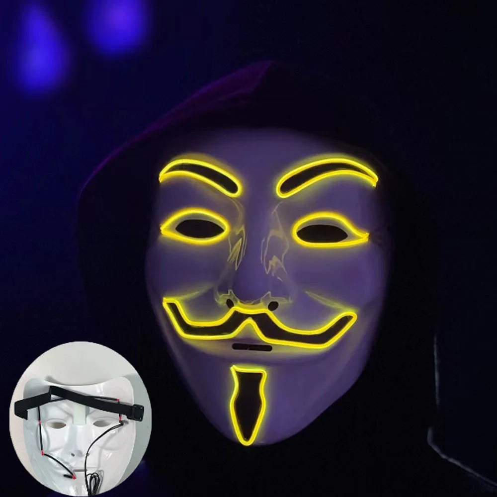 Neon LED Vendetta Mask