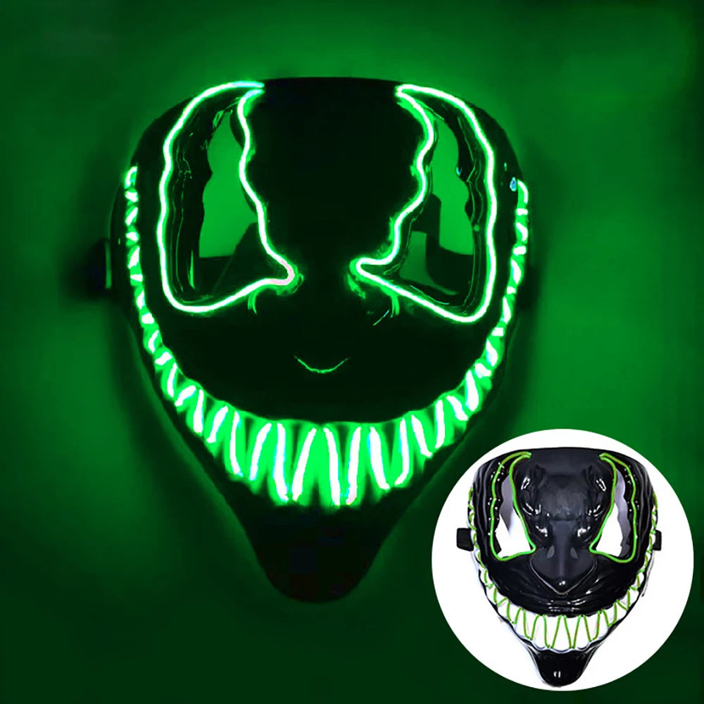 Neon LED Venom Mask