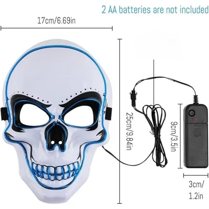 Neon LED Skull Mask