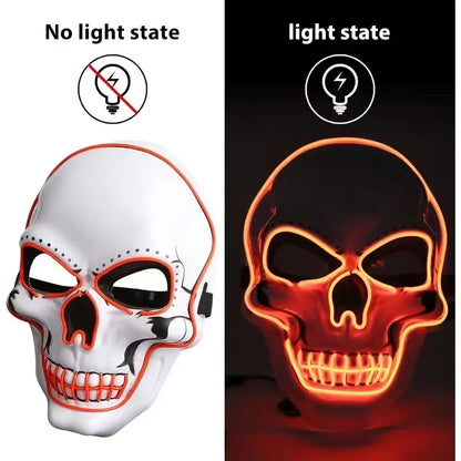 Neon LED Skull Mask