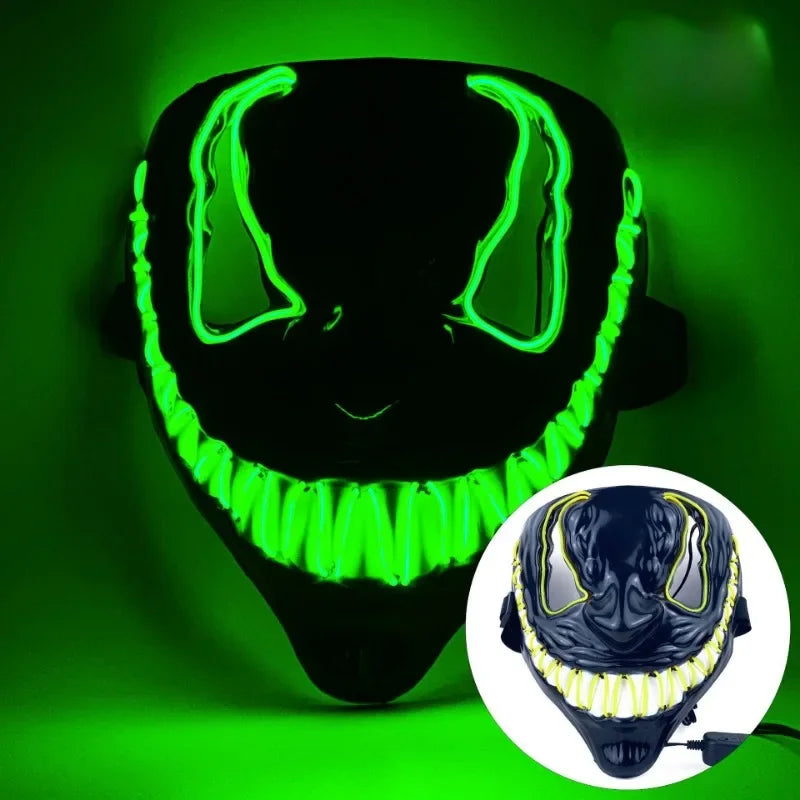 Neon LED Venom Mask