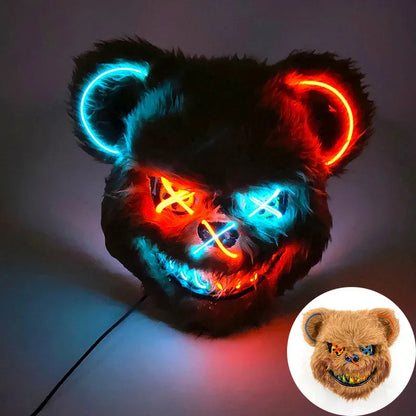 Neon LED Bunny and Bear Mask