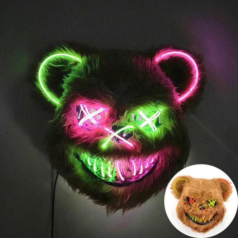 Neon LED Bunny and Bear Mask