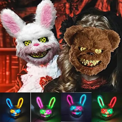 Neon LED Bunny and Bear Mask