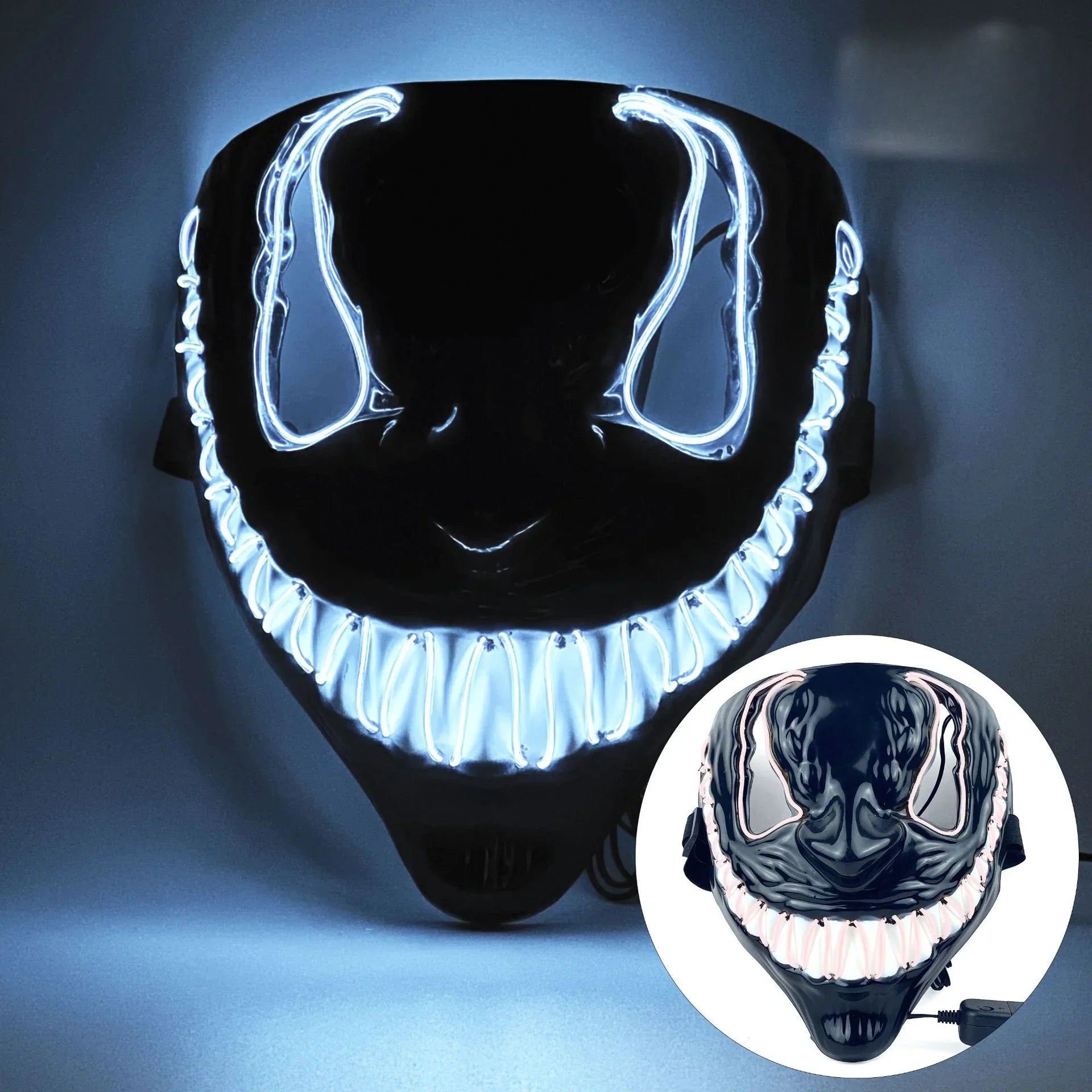 Neon LED Venom Mask