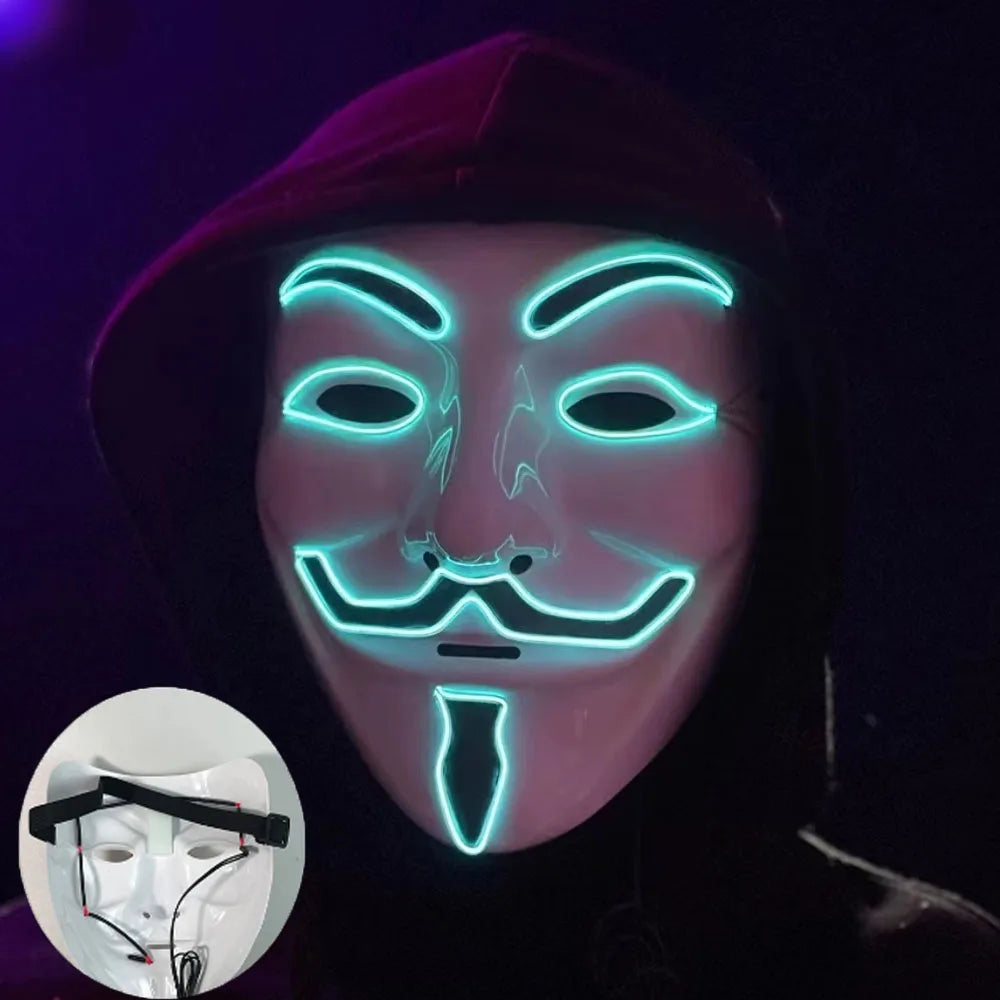 Neon LED Vendetta Mask