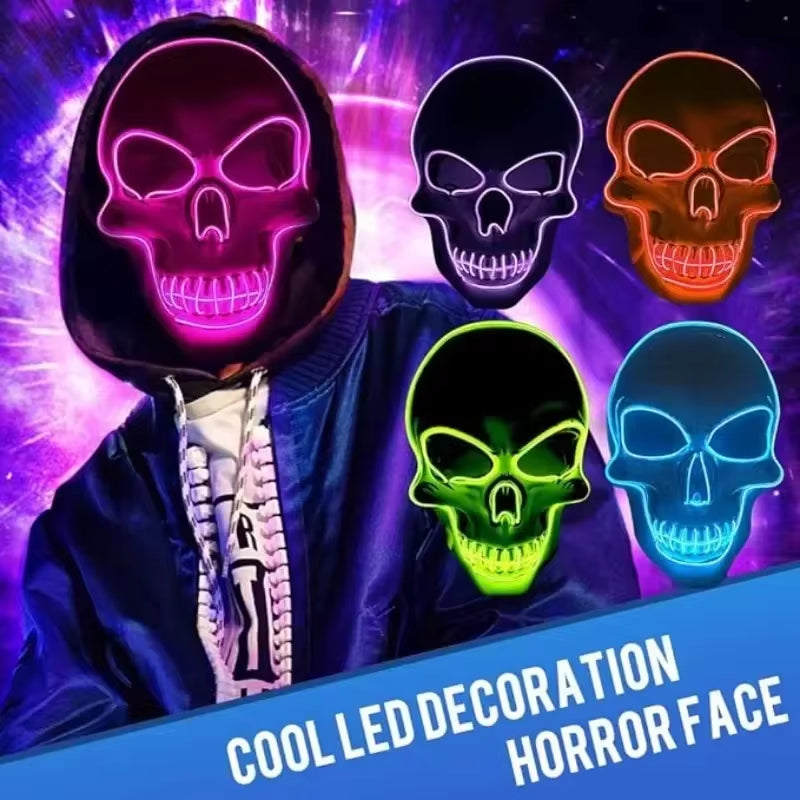 Neon LED Skull Mask